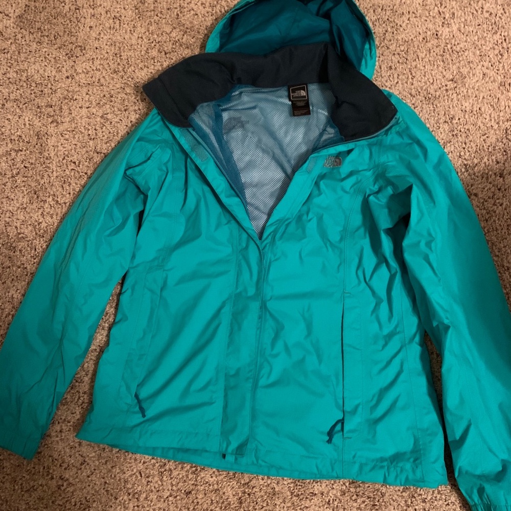 Turquoise North Face Hooded Jacket